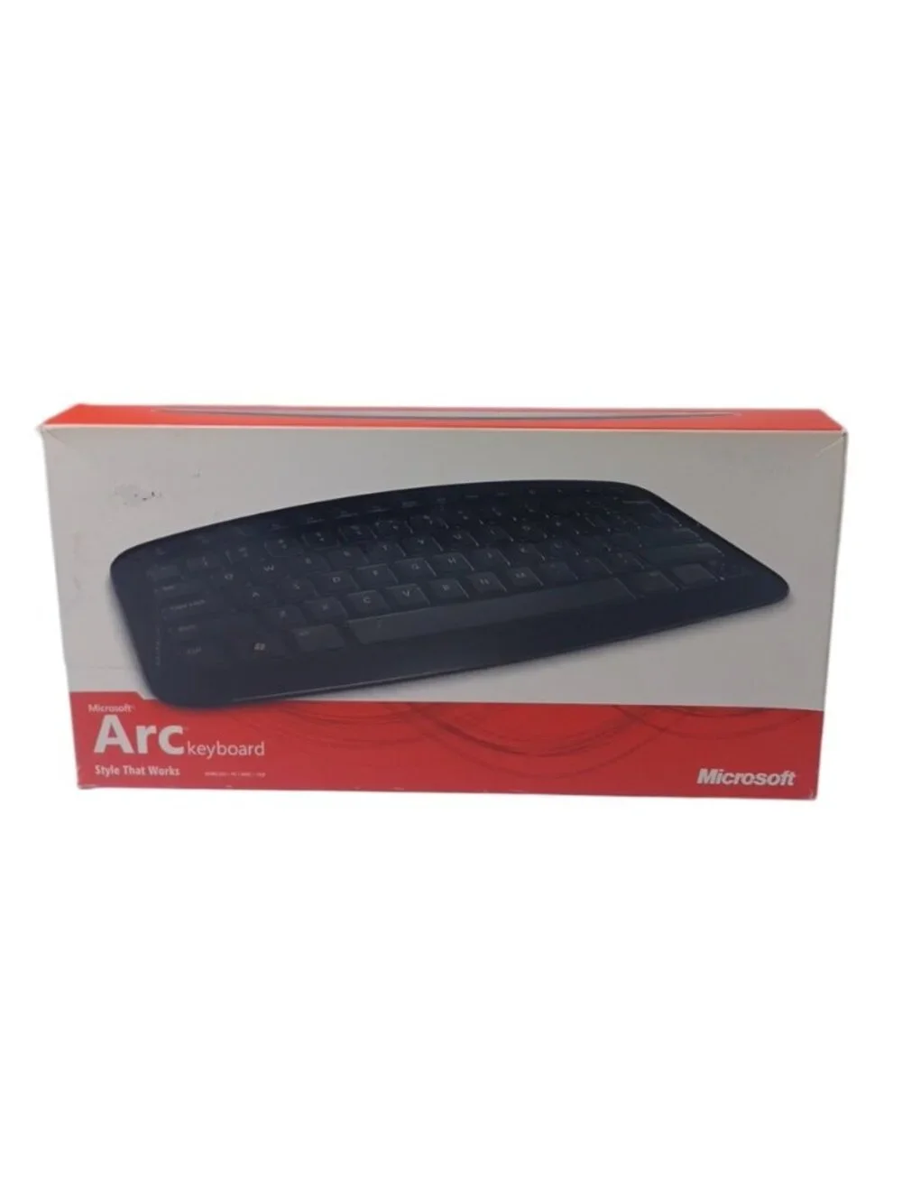 Microsoft Arc Wireless Keyboard 1392 Black w/ USB Dongle - No Batteries - Tested